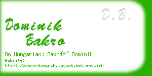 dominik bakro business card